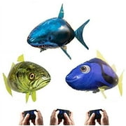 Air Swimmers Grand Slam Bundle - Remote Control Flying Shark, Bass Fish, and Regal Tang
