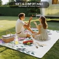 thumbnail image 6 of 5' x 8' Outdoor Rug, Eucalyptus Flower Outdoor Washable Rug Large Floor Carpet, Sage Green Botanical Boho Leaf Pink Non Shedding Area Rug for Outside Patio RV Porch Deck Balcony Camping Living Room, 6 of 9
