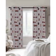 thumbnail image 2 of Cartoon Car Blackout Curtains for Bedroom 45 Inch Length 2 Panels Set, Funny Red Black Fire Truck Print Vintage Thermal Insulated Energy Saving Window Treatment Curtains Blackout Drapes 52"x45", 2 of 8