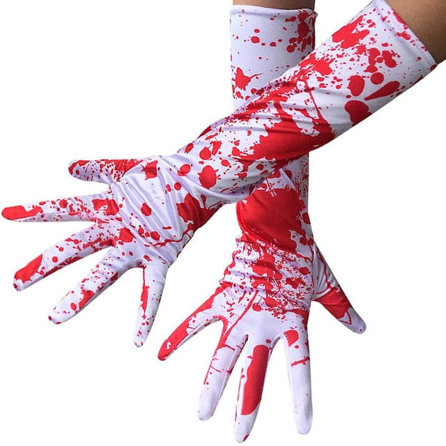 Guantes ensangrentados Guantes de Halloween con salpicaduras de sangre Guantes manchados de sangre Adultos sangrientos