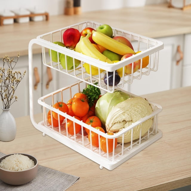 Cesta de frutas y verduras BLESIY Organizador de almacenamiento de cocina Cesta de almacenamiento 32 cm x 22 cm x 28 cm