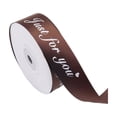 thumbnail image 2 of Polyester Gift Wrapping Ribbon, Elegant Letter Print for Wedding Shower Floral Bouquet Holiday Decor, Coffee, JKODE, 2 of 6
