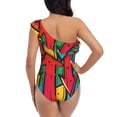 thumbnail image 5 of Goofa Colorful Arrow Graffiti Pattern Pattern Women's One Piece Swimsuits Tummy Control Bathing Suits Asymmetric One Shoulder Swimwear-Medium, 5 of 6