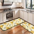 thumbnail image 3 of Kitchen Rugs Sets Of 2,Yellow Lemon Fruit Slices White Pattern Anti Fatigue Kitchen Mat Rugs Non Slip Washable,Decorative Kitchen Floor Mats for Kitchen,Sink,Laundry,17"x47"+17"x47", 3 of 5