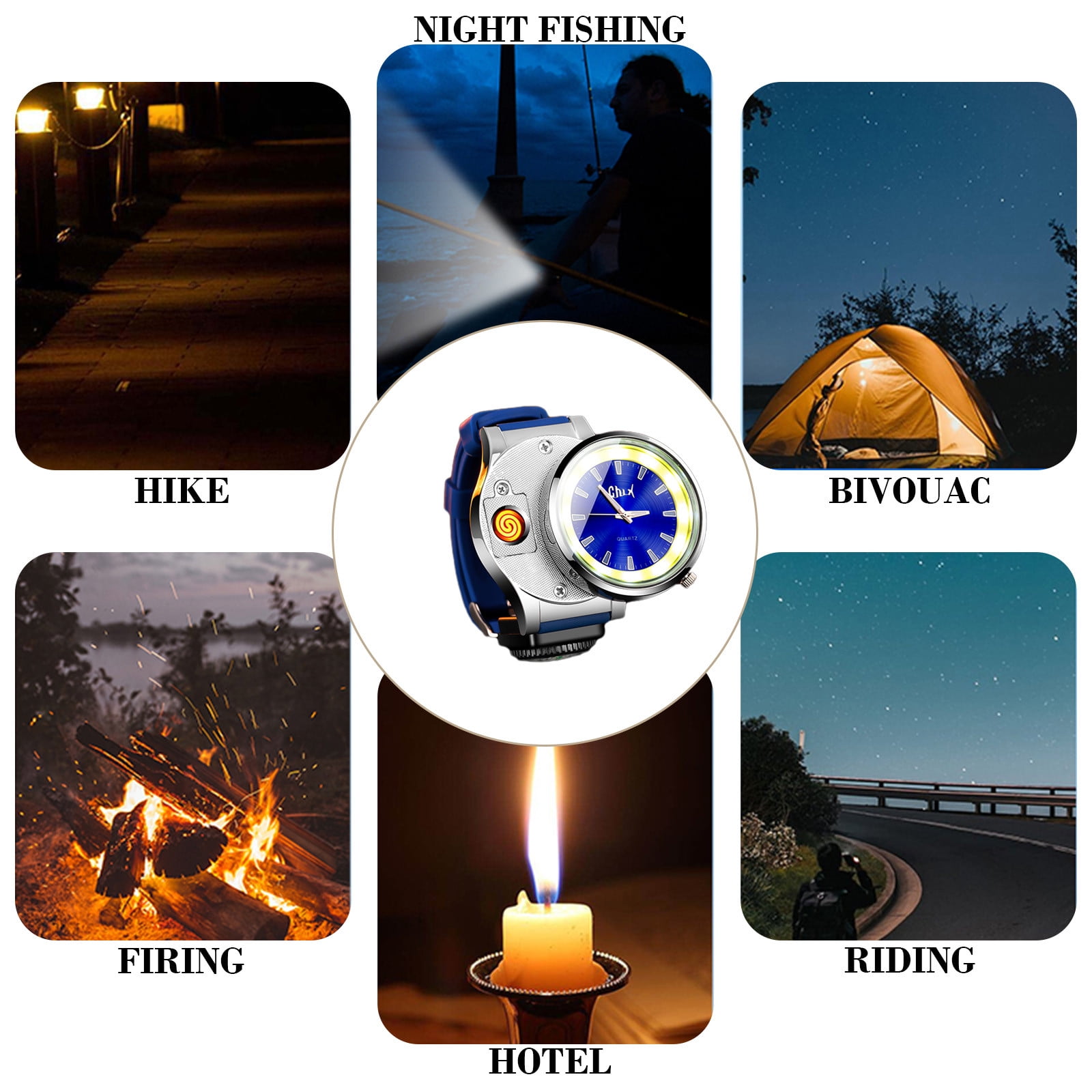 TaTaai 4Pcs Cool Lighters Watch, Unique Lighters, Lighter Wristwatches with Windproof Flameless Cigarette Cigar Lighter