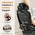 thumbnail image 4 of Ergonomic Office Chair, Mesh Chair with High Back, Lumbar Support, Headrest and Flip-up Armrests, Rolling Work Swivel Task Chairs for Home Office, Gray, 4 of 7