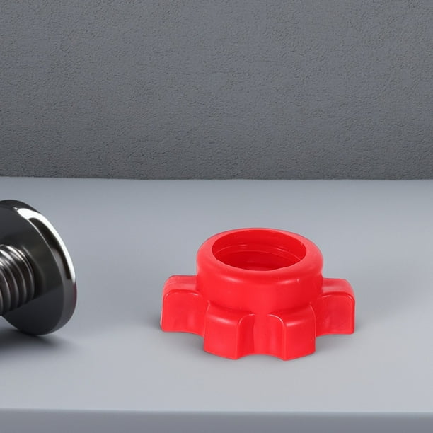 Tuercas Para Mancuernas - 2 Unidades De PVC Rojo Antideslizantes