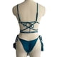 thumbnail image 3 of Traje De Baño De Dos Piezas Traje de baño dividido para mujer Moda Chinlon Solid Beach Party Bikini (M Azul pavo real) Tmvgtek Para Estrenar, 3 of 7
