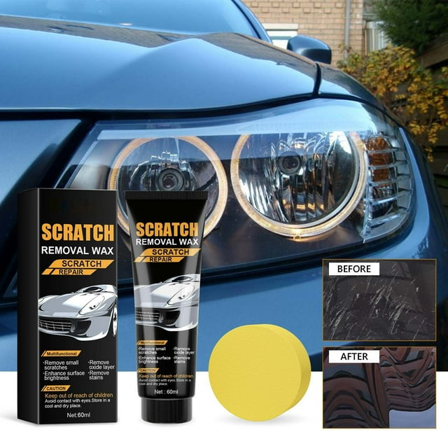 Crema reparadora de arañazos para coche 60ml | Pasta de pulido de pintura para automóviles Elimina rasguños finos, astillas y manchas de agua | Recubrimiento cerámico 9H, alto brillo, superficies