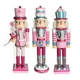 thumbnail image 2 of 3 Pieces 35cm Wood Standing Nutcracker Solider Figures Model Doll Gift, 2 of 10