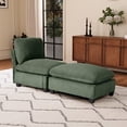 thumbnail image 5 of WestinTrends Hearthside 68.5" Corduroy Upholstered Indoor Chaise Lounge Chair, Olive Green, 5 of 16
