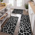 thumbnail image 2 of Black and White Giraffe Pattern Kitchen Rugs Sets Of 3,Kitchen Runner Rugs Non Skid Washable,Decorative Kitchen Floor Mats for Kitchen,Sink,Laundry,17"x30"+ 17"x47" + 17"x59", 2 of 6