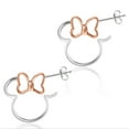 thumbnail image 3 of Disney Womens Minnie Mouse Sterling Silver Outline Hoop Earrings, 3 of 5