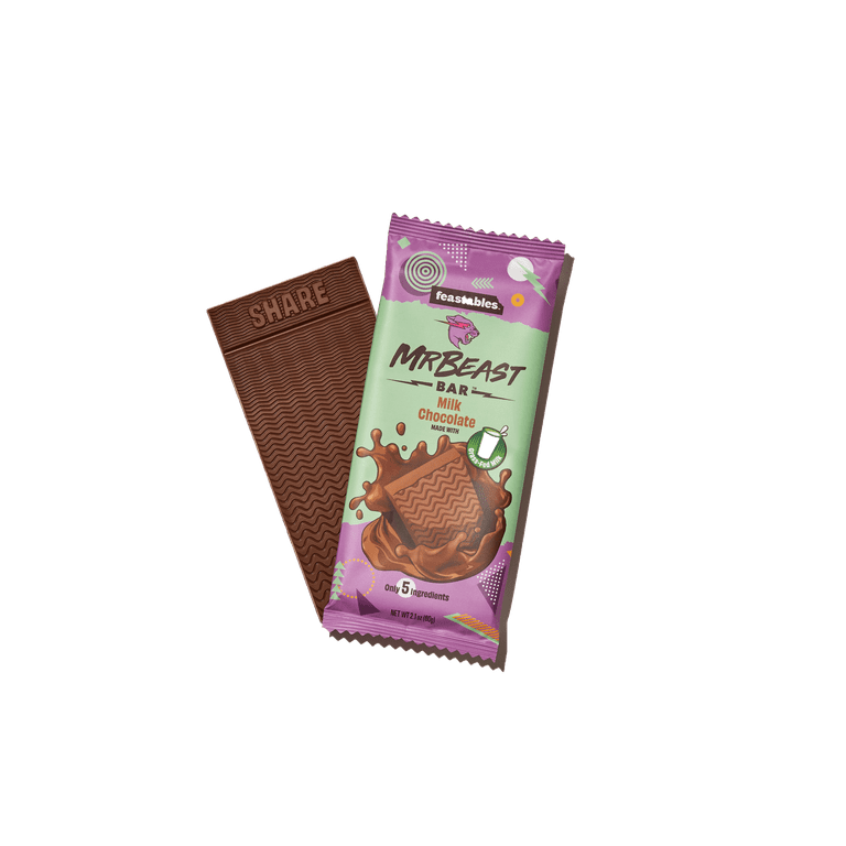  Feastables MrBeast Original Chocolate Bars - Made with Organic  Cocoa. Plant Based with Only 4 Ingredients, 10 Count : Grocery & Gourmet  Food