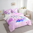 thumbnail image 3 of Manfei Magic Unicorn Bed in a Bag King size, Mystic Galaxy Bed Set, Glitter Stars Reversible Bedding King Size, Breathable Room Decor, 7 Pieces, 3 of 6