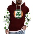 thumbnail image 2 of Sudadera con capucha para hombre, estilo informal, con estampado del Día de San Patricio, con cordón y manga larga, de poliéster., 2 of 5