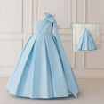 thumbnail image 2 of Wdgfv Girls Satin Formal Dress Bow Shoulder Straps Pageant Party Gown Elegant Evening Toddler Dresses for Sky Blue 11 Years, 2 of 9