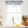 thumbnail image 3 of Green Blue Eucalyptus Leaves Tie Up Valance Curtains for Windows, Kitchen Curtains Window Treatments, Summer Botanical Weeping Short Window Shades Valances for Bedroom Bathroom Cafe 42"x18", 3 of 8
