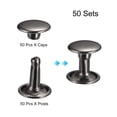thumbnail image 3 of 50 Sets Leather Rivets 9mm Double Cap Rivets 10mm Height Metal Studs Rivet, Gun-black, 3 of 6