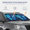 thumbnail image 3 of Kdxio Futuristic Blue Light Wolf Print 2-Piece Sun Shade Front Windshield - Foldable Car Front Window Sunshades for Most Sedans SUV Truck, 3 of 6