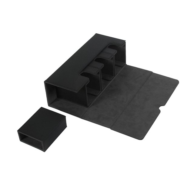 Caja para baraja de cartas, soporte para tarjetas multifuncional, capacidad para 300 tarjetas Negro