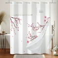 thumbnail image 2 of MIZHONA No Hook Shower Curtain with Snap in Liner,Pink Cherry Blossoms Bathroom Curtain,71"x86", 2 of 6