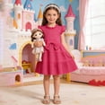 thumbnail image 2 of Wdgfv Girls School Uniform V-Neck Jumper Dress Pleated Pull-on Scooter Skirt Stretchy Cotton Flared Overall Dress, 2 of 5
