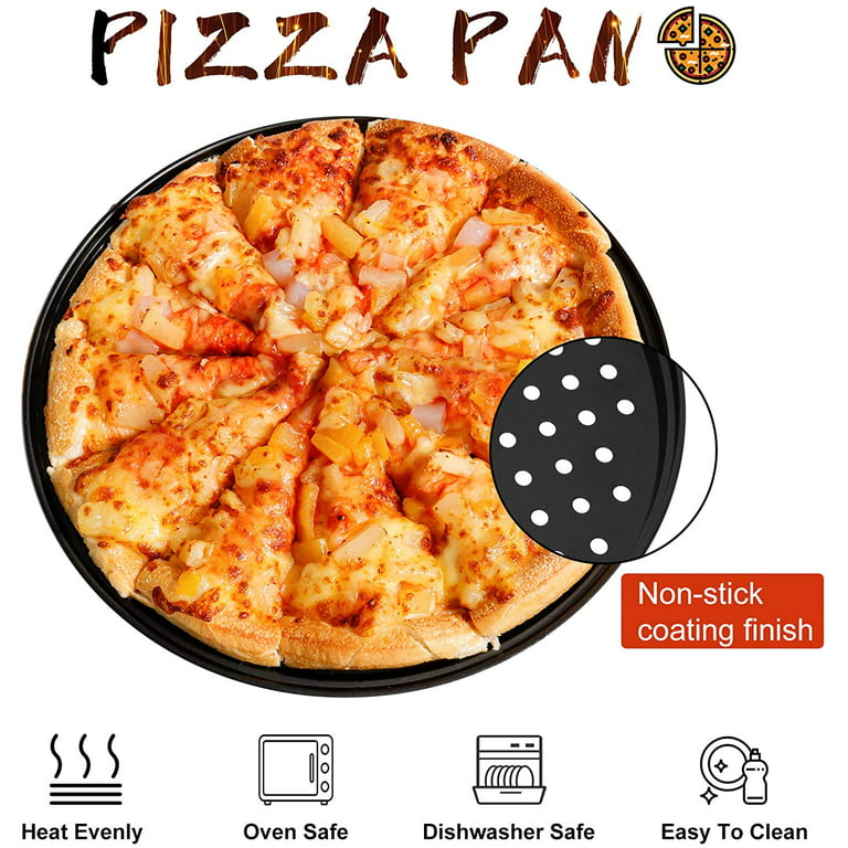Pizza Grilling Pan (12) - Non-Stick Pan w Removable Handle to Easily Close  Grill & Transport Hot Dish - High Walls for Deep Dish Pizza - Use in to