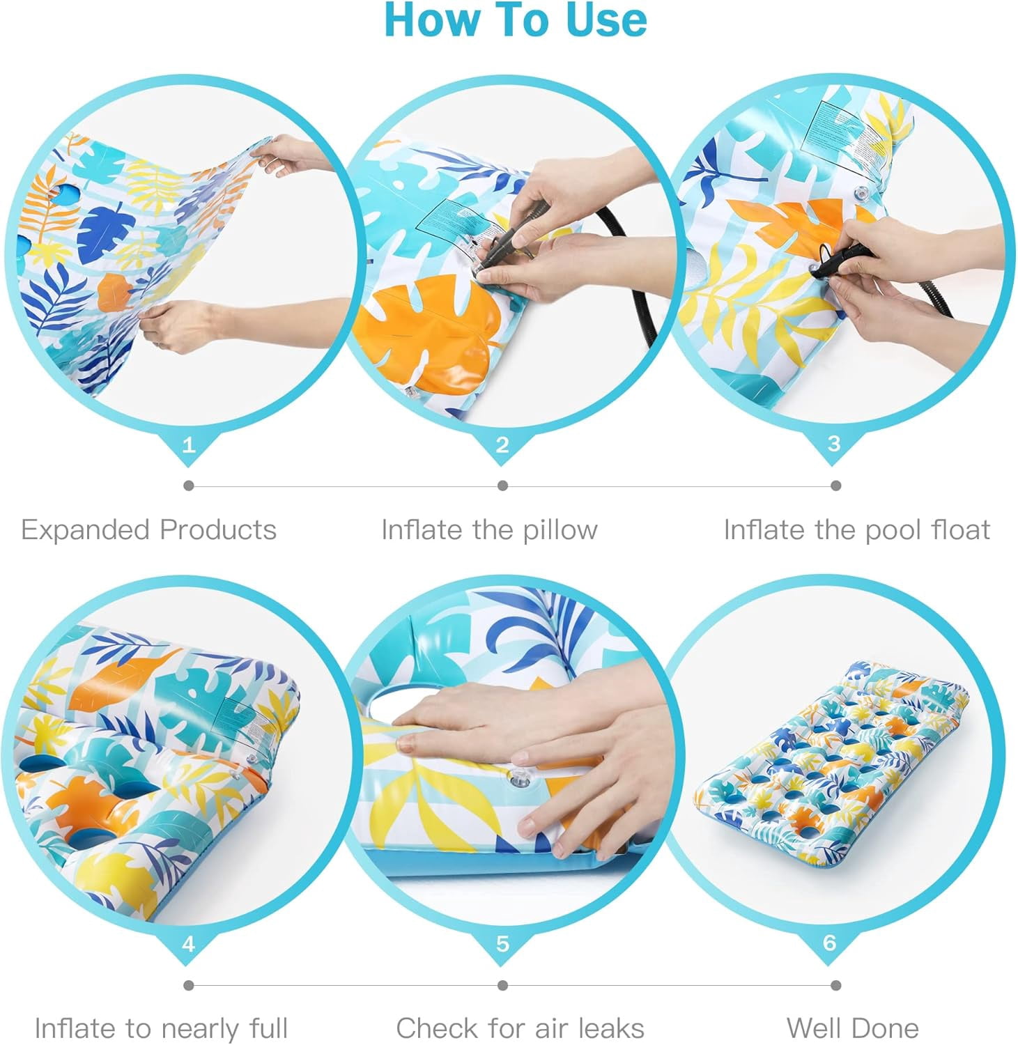 Inflatable Pool Float Lounge, 2Pack Pool Floaties Rafts for Adults Floating Pool Lounger Sun Tanning Floats Cool Water Floaty for Swimming Pool Lake Float Beach Pool Party Toys