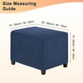 thumbnail image 3 of Uxcell 14" x 20" x 15" Stretch Rectangle Ottoman Cover Fabric Ottoman Slipcovers Footstool Protector for Living Room/Indoor [Navy], 3 of 7