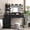 Black, variant on Black Vanity with Mirror and Lights Makeup Vanity Desk with 5 Fabric Drawers Dressing Table with Storage Drawers for Bedroom