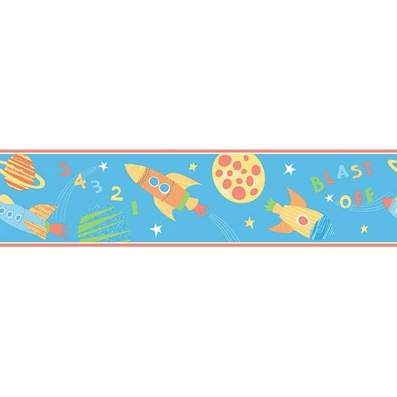 Brewster Blast Off Space Turquoise Border