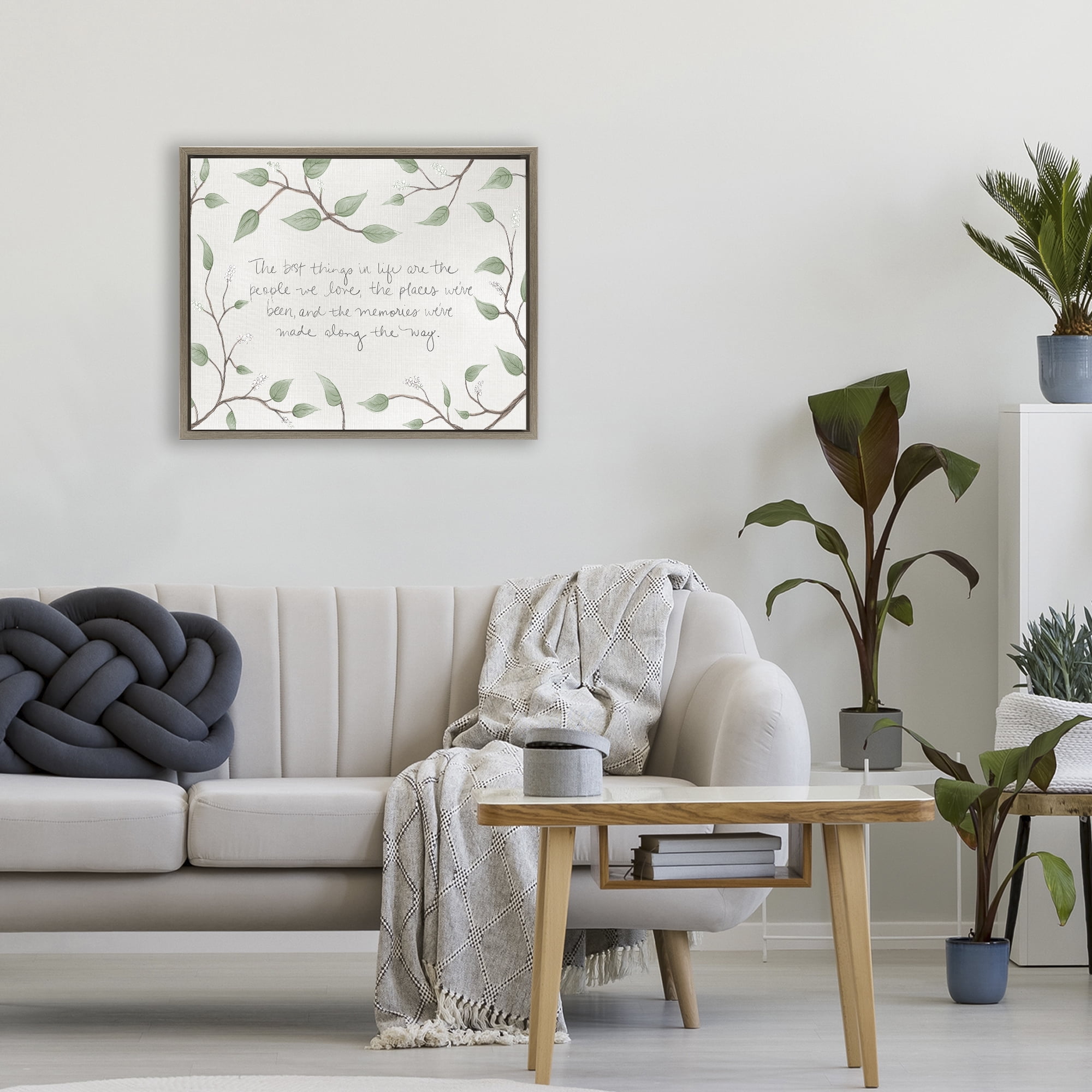 Stupell Industries The Best Things In Life Brown Framed Floater Canvas Wall Art, design by SD Graphics Studio