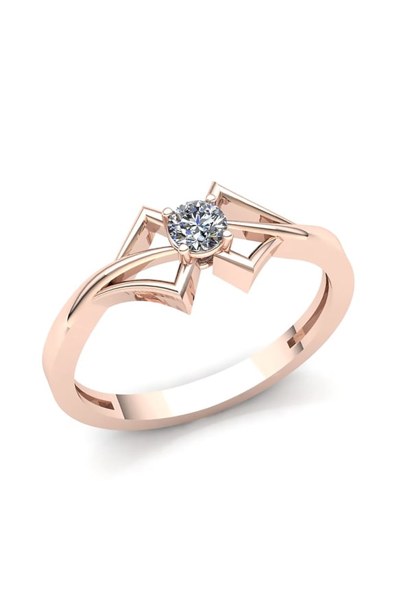 Natural 0.33carat Round Cut Diamond Ladies Bridal Solitaire Anniversary Engagement Ring Solid 18K Rose, White or Yellow Gold H SI2