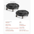 thumbnail image 3 of 2 Pack Trash Can Dolly, Fits 20-55 Gal Containers, Round Base with 4 Lockable Wheels, 500 lbs Heavy Rolling Cart, 3 of 10
