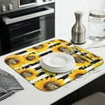 thumbnail image 2 of Sunflower Dish Drying Rack Mat for Kitchen, Microfiber Counter Pad, Foldable Floral Absorbent Drainer Mat for Sink, 16x18 Inch, 2 of 6