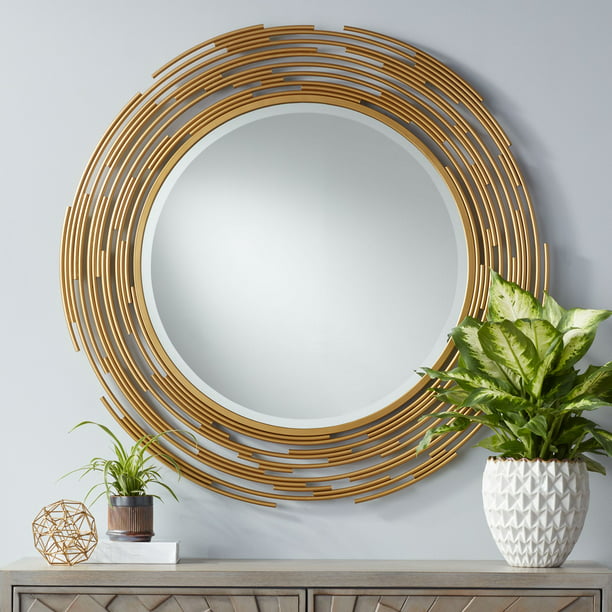 Possini Euro Design Rinaldi Gold Iron, Round Wall Mirror