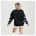 thumbnail image 2 of Women's Gameday Couture  Black Miami Dolphins Pure Victory Rhinestud Star-Sleeve Pullover Sweatshirt, 2 of 4