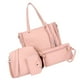 thumbnail image 1 of Sonducket Conjunto de 4 Uds. De bolsos para mujer, cartera femenina de Color sólido de piel sintética, bandolera de hombro, bolso de mano, accesorio de Bolsas de mensajero y de hombro Rosado, 1 of 6