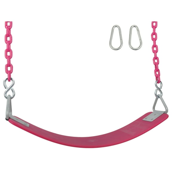 Swing Set Stuff Inc. Commercial Polymer Belt Seat with 8.5 Ft. Coated Chain (Pink)