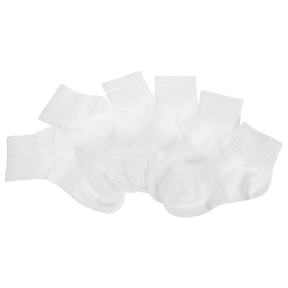 HOOWIFFY 3Pairs White Youth Sports Socks with Sweat Wicking Mesh for Soccer Basketball and Running