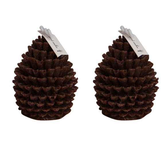 2 Pcs Christmas Pinecone Scented Candles Gift Wax Realistic Tree Shaped Candle for Home Cute Aromatherapy Candles for Party Holiday New Year Decoration Table Window Fireplace Decor