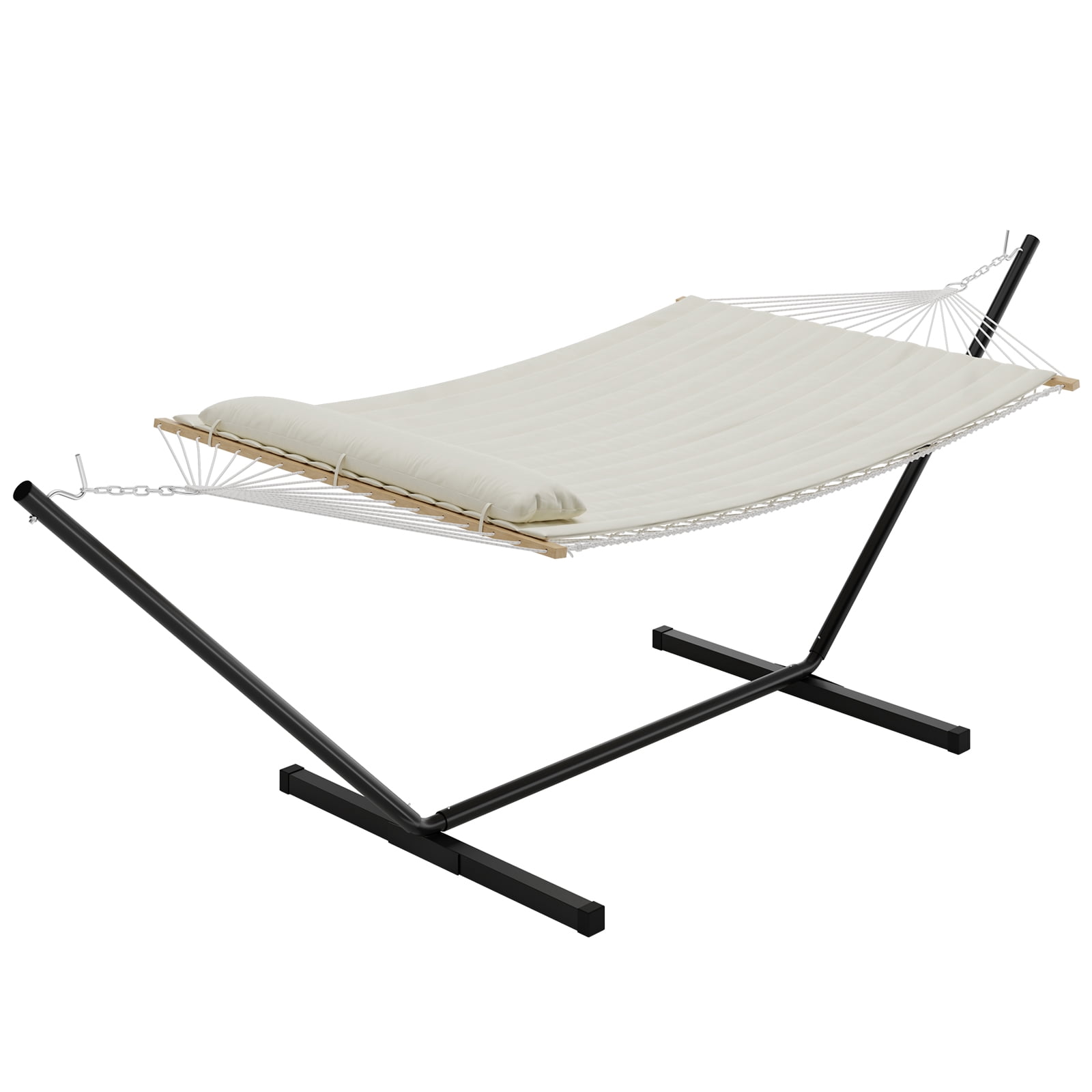 Garvee Heavy Duty 2 Person Hammock with Stand 450lb Capacity Includes Pad & Pillow for Backyard Patio