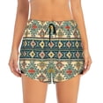 thumbnail image 2 of Vsdgher Traditional Tribal Aztec1 Print Women's Running Double Layer Shorts High Waisted with Pockets Elastic Yoga Workout Athletic Gym Sports, 2 of 8