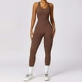 thumbnail image 2 of Seamless Knitted Yoga Suit Backless Hollowed Out Long Pants Tight Fitting Jumpsuit For Women Workout Athletic Wear, 2 of 5