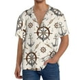 thumbnail image 3 of KLL Anchor with Rope Print Men's Shirt Short Sleeve Button Down Summer Cuba Beach Shirts- XX-Large, 3 of 7