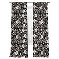 thumbnail image 2 of Black White Floral Semi Sheer Curtains 96 Inch Length 2 Panels Set, Farmhouse Vintage Botanical Leaves Sheer Kitchen Curtain Privacy Voile Window Curtain for Living Room Bedroom Rod Pocket Drapes, 2 of 7