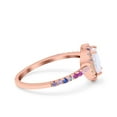thumbnail image 2 of Rose Tone, Simulated Cubic Zirconia Size-7 Heart Art Deco Multi Color Wedding Bridal Ring 925 Sterling Silver, 2 of 7