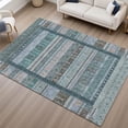 thumbnail image 6 of Addison Rugs Mayfield Premium Machine Washable Transitional Stripes Emerald Rectangle Rug, 5' x 7'6", 6 of 6