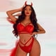 thumbnail image 4 of Sujetador de lencería de malla exquisita para mujer + conjunto de bragas Babydoll Cut-Out Sleepwear Fridja  nalpqowj41591, 4 of 7